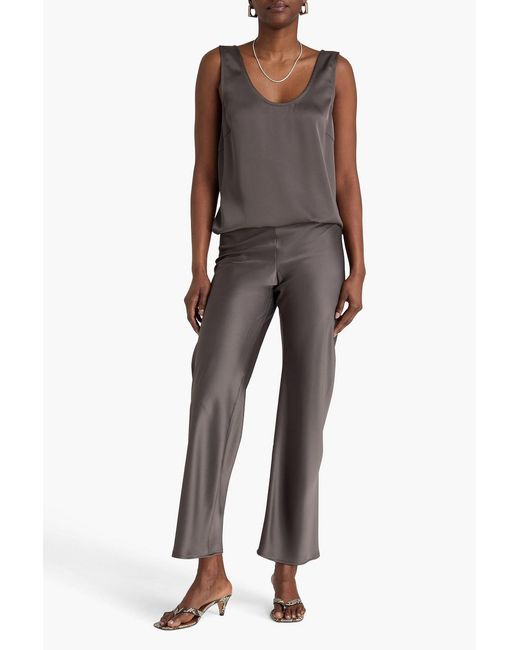 A.Emery Gray Myrna Satin Straight-Leg Pants