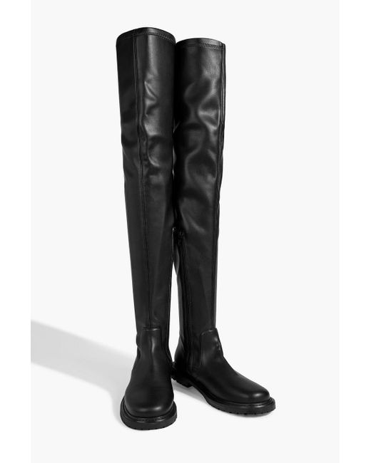 Faux leather over cheap the knee flat boots