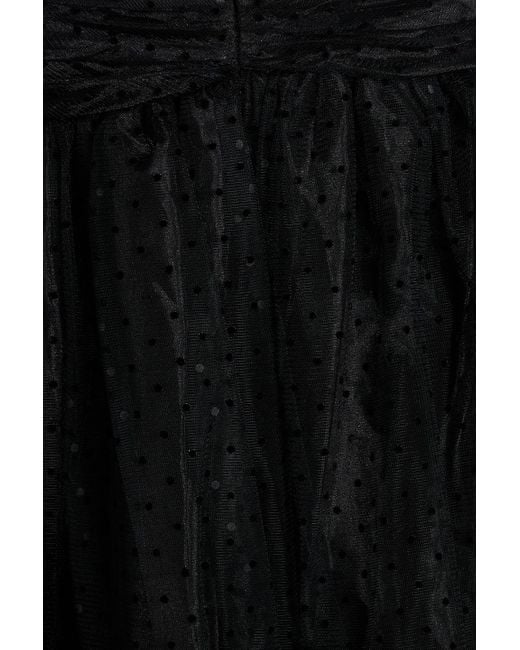 Zimmermann Black Polka-Dot Flocked Tulle Mini Dress