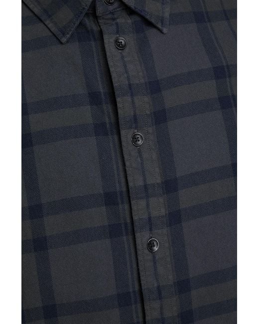 Rag & Bone Blue Checked Cotton-Flannel Shirt for men