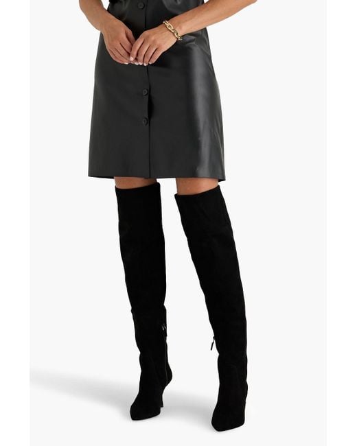 Stuart Weitzman Black Naomi 75 Suede Over-The-Knee Boots