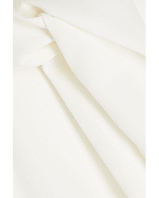 16Arlington White Cynthis cropped rollkragenoberteil aus stretch-twill mit federverzierung