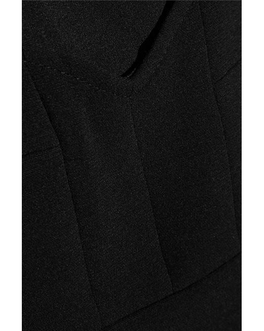 Victoria Beckham Black Chiffon-paneled Silk And Wool-blend Crepe Dress