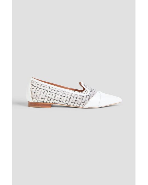 Malone Souliers White Romy Leather And Shell Point-Toe Flats