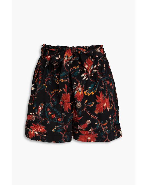 Ulla Johnson Red Leica shorts aus crêpe de chine aus seide mit floralem print