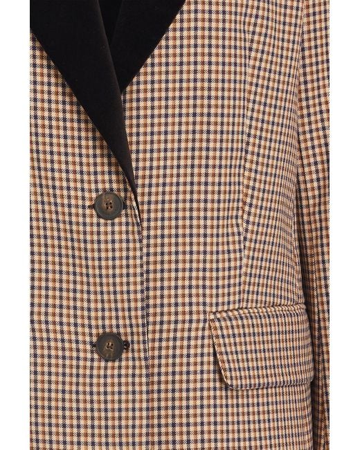 Claudie Pierlot Brown Checked Twill Blazer