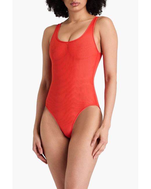 Zimmermann Red Mesh Swimsuit
