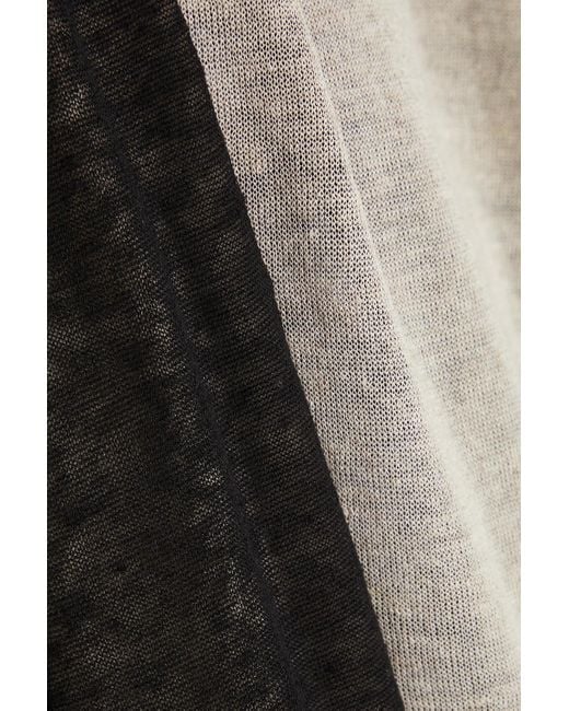 James Perse Black Linen-blend Cardigan