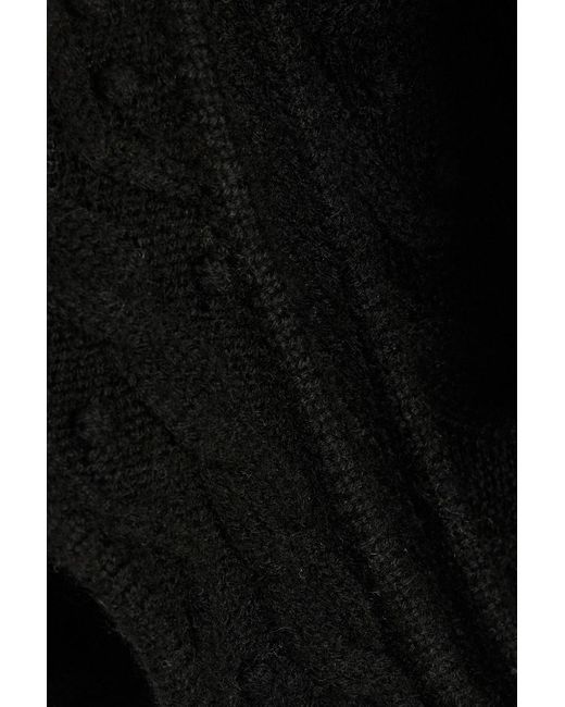 Loulou de Saison Black Iris Cropped Cable-Knit Wool And Cashmere-Blend Tank