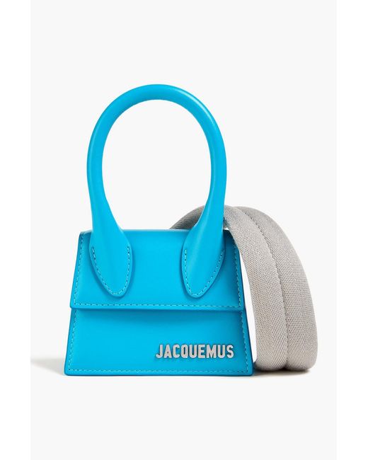 Jacquemus Blue Le Chiquito Homme Leather Messenger Bag for men
