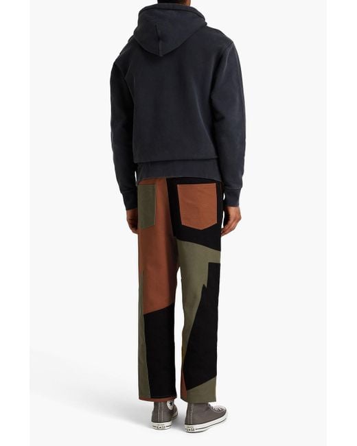 J.W. Anderson Green Patchwork-effect Cotton-drill Pants for men
