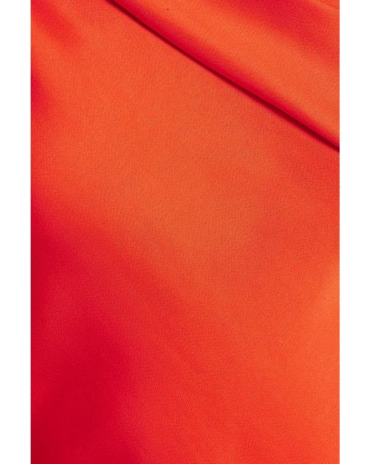 Jonathan Simkhai Red Cameron One-shoulder Draped Mini Dress