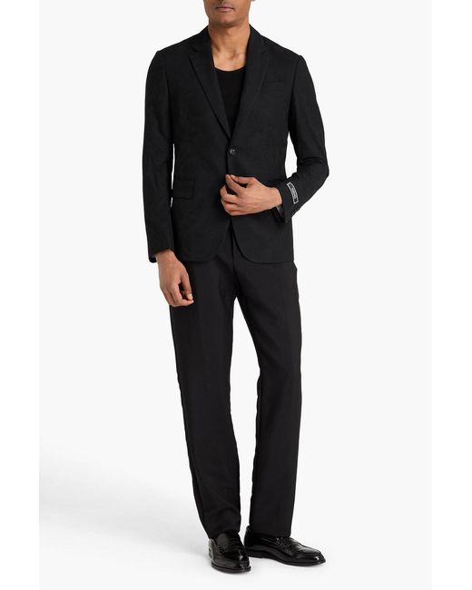 Versace Black Wool-Jacquard Blazer for men