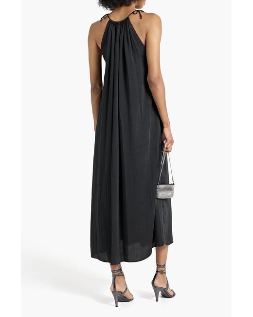 Rag & Bone Black Bailey Gathered Voile Midi Dress