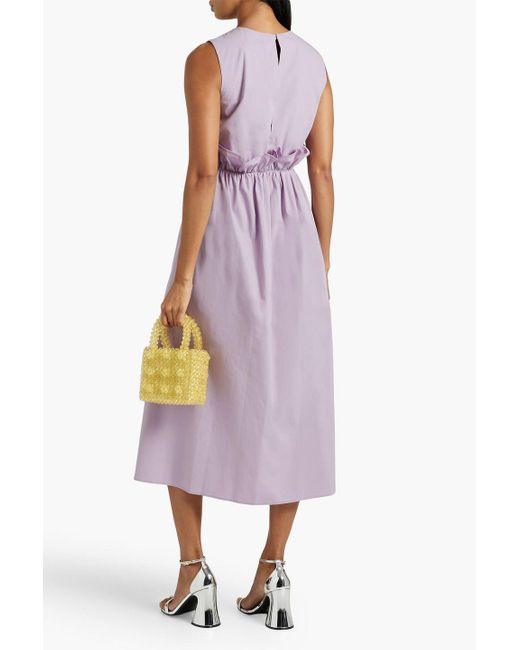 RED Valentino Purple Asymmetric Cotton-blend Poplin Dress