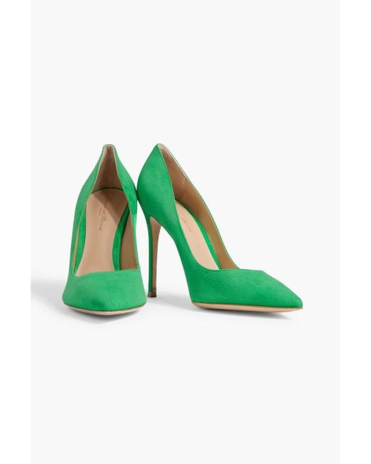 Gianvito Rossi Green Gianvito 105 Suede Pumps