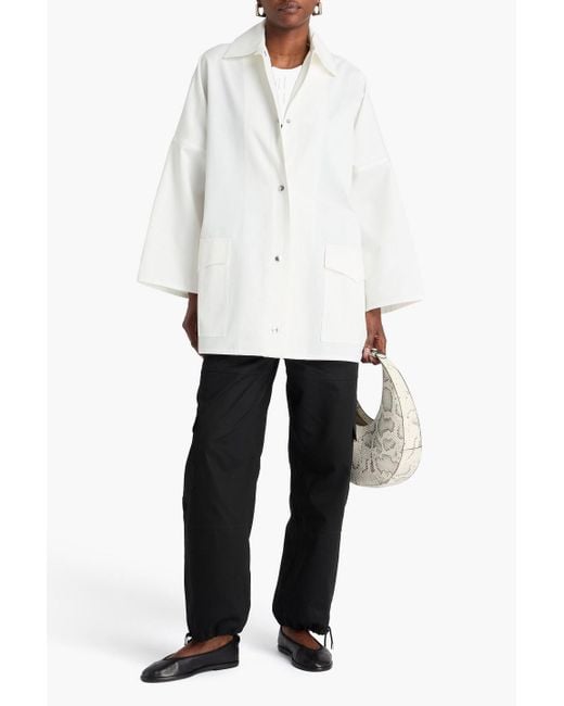 Totême  White Oversized Cotton-twill Shirt Jacket