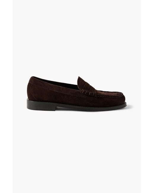 G.H.BASS Black Weejuns Heritage Larson Suede Penny Loafers for men