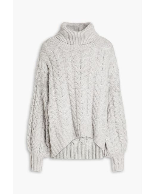 Oversized white hotsell cable knit sweater