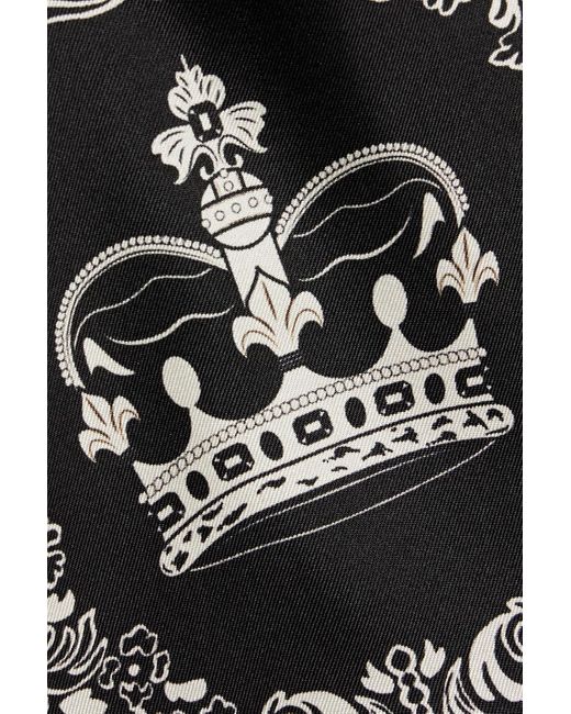 Dolce & Gabbana Black Printed Silk-twill Polo Shirt for men