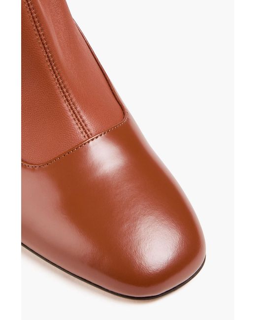 Zimmermann Brown Eliot Glossed And Stretch-Leather Sock Boots