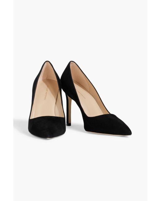 Stuart Weitzman Black Leigh 95 Suede Pumps