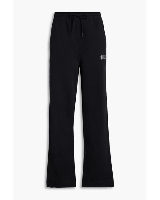 Ganni Blue Cotton-blend Fleece Track Pants