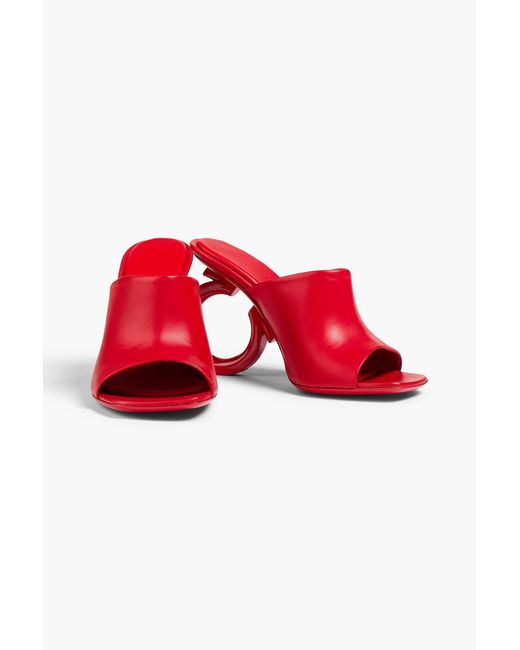Ferragamo Red Astro X5 Leather Mules