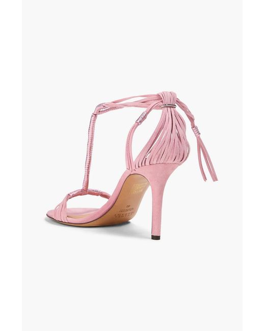 Isabel Marant Pink Anssi Metallic Leather And Suede Sandals