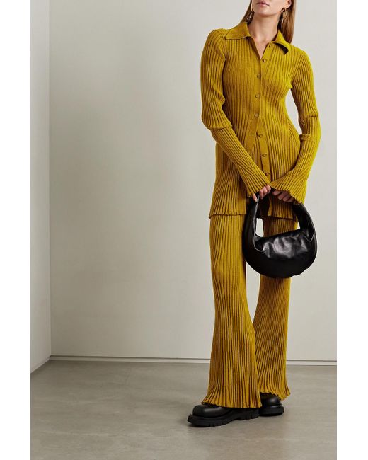 yellow velvet shirt