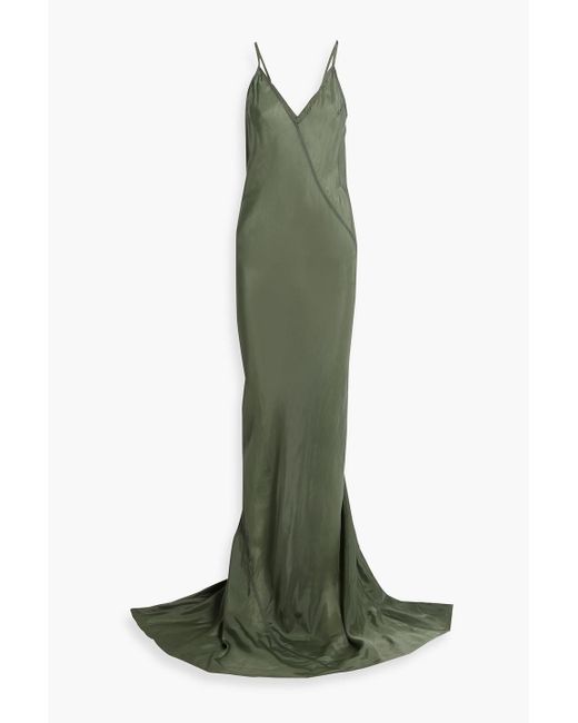 Rick Owens Green Cupro-satin Gown