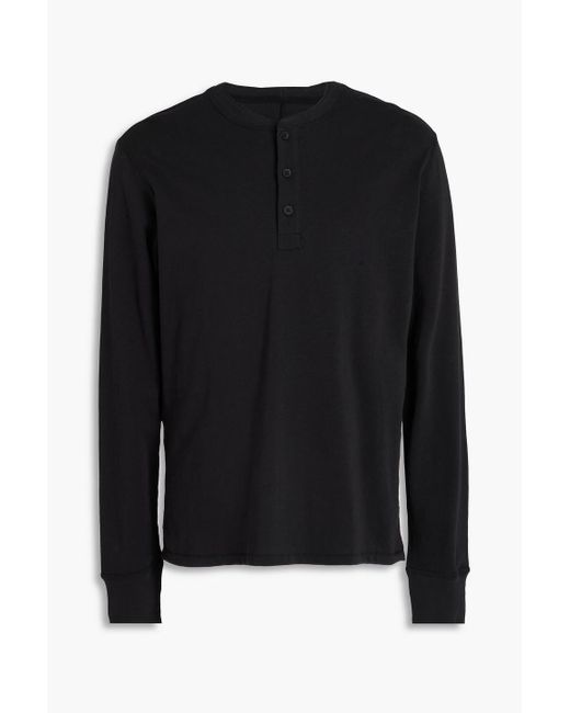 Rag & Bone Black Cotton-Jersey Henley T-Shirt for men