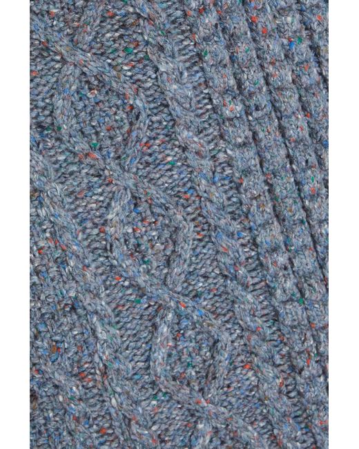 Altuzarra Blue Distressed Donegal Cable-knit Merino Wool-blend Midi Skirt
