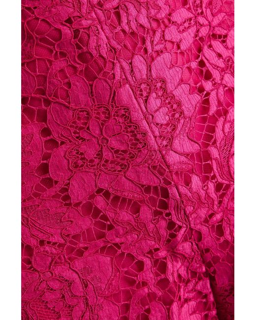 Valentino Garavani Pink Cotton-blend Corded Lace Shorts