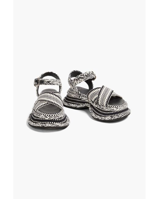 Chloé Black Meril Woven Platform Sandals