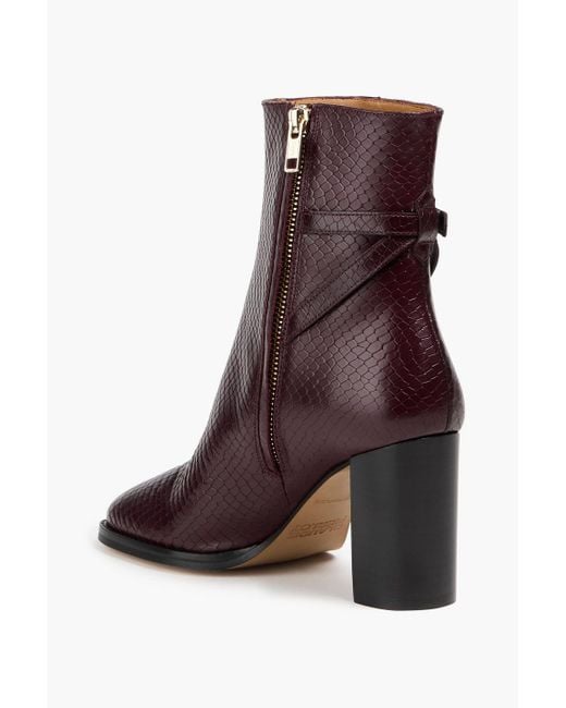 Claudie Pierlot Brown Ankle boots aus leder mit schlangeneffekt