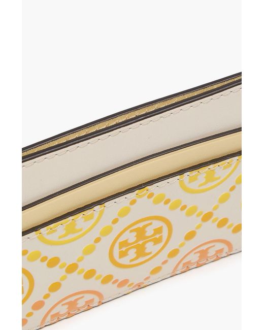 Tory Burch Natural Printed Leather Cardholder