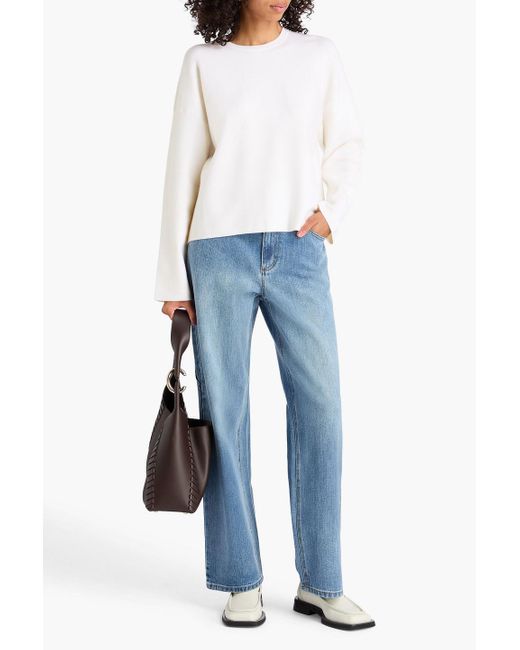 Tibi White Cashmere-blend Sweater