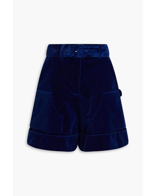 Simone Rocha Blue Cotton-velvet Shorts