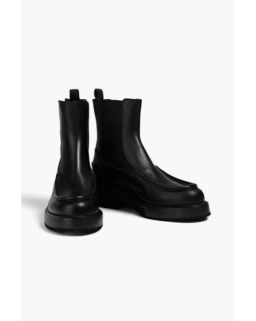 Emporio Armani Black Leather Chelsea Boots