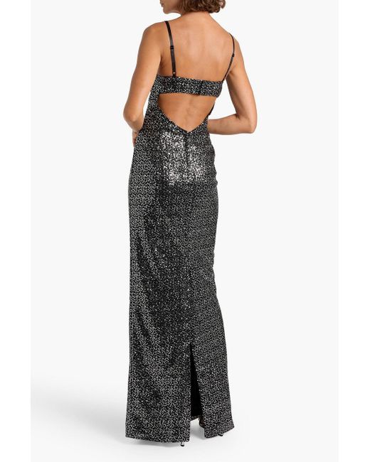 Dolce & Gabbana Black Cutout Sequined Tulle Gown