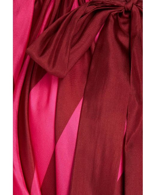 Zimmermann Red Striped Silk-satin Midi Dress