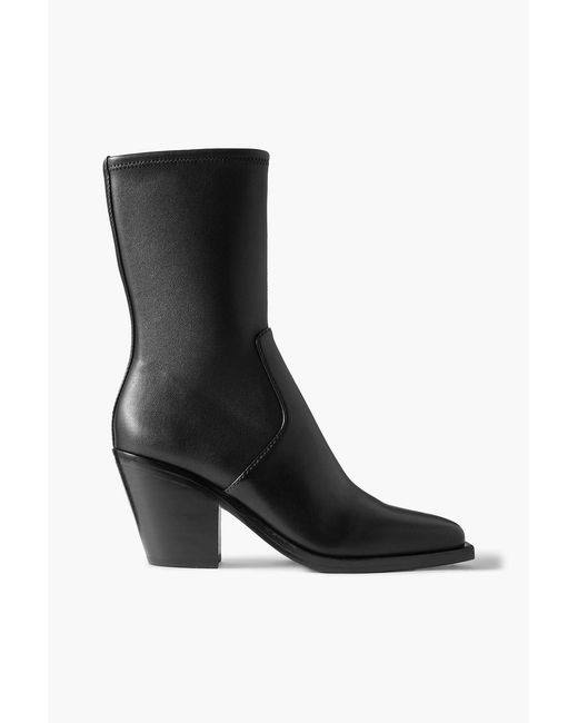 Loeffler Randall Black Reese Leather Ankle Boots