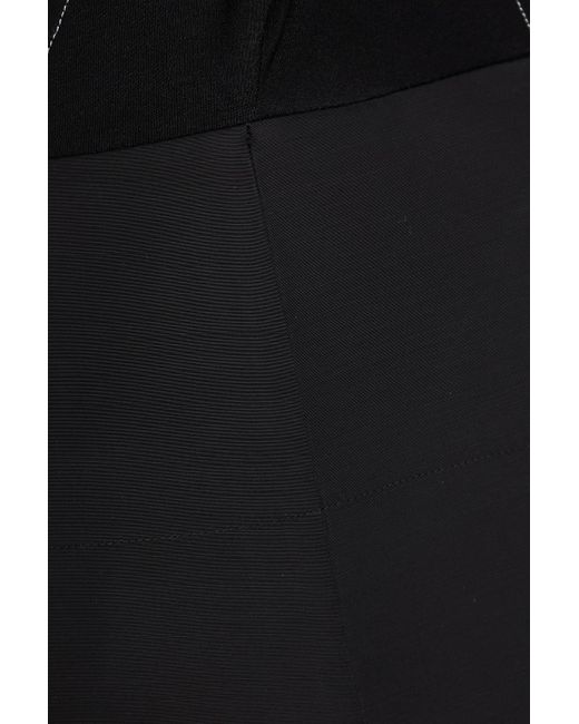 Khaite Black Oma Jersey-paneled Faille Midi Dress