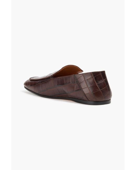 By Malene Birger Brown Tresina Croc-Effect Leather Loafers
