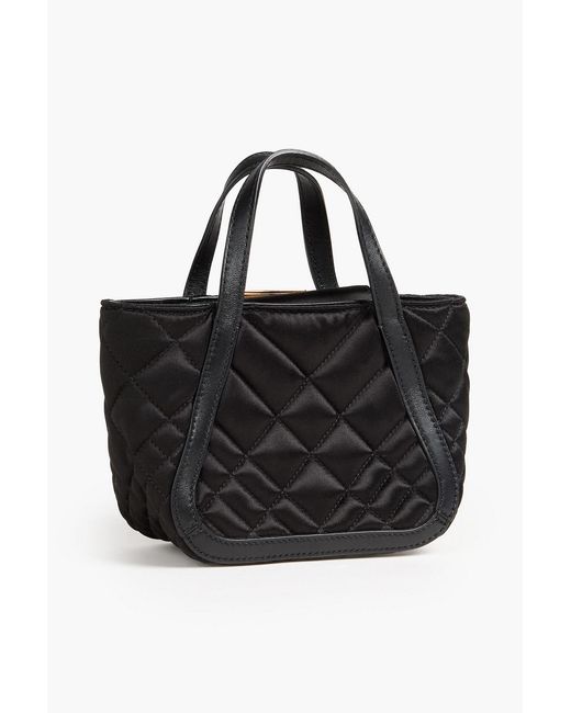 Versace Black Greca Goddess Quilted Satin Tote