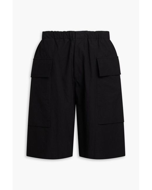 Jil Sander Black Cotton-Poplin Cargo Shorts for men