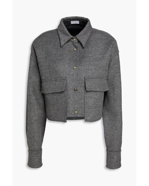 Brunello Cucinelli Gray Wool-Felt Jacket