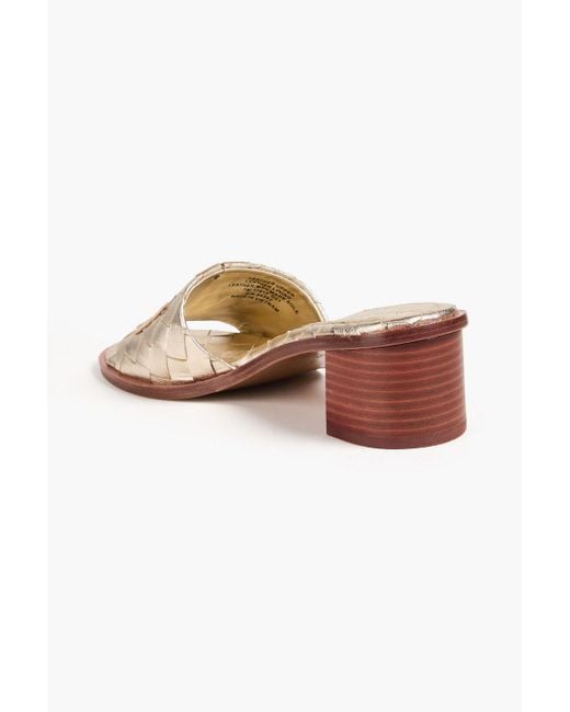 Tory Burch Pink Ines Braided Leather Mules