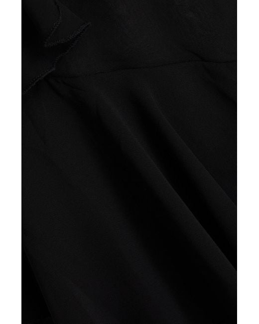 Ronny Kobo Black Alva Ruffle-trimmed Chiffon Maxi Dress